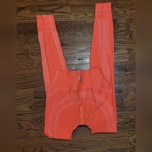 Free People, Self-Hemming Neon Leggings, M, Orange